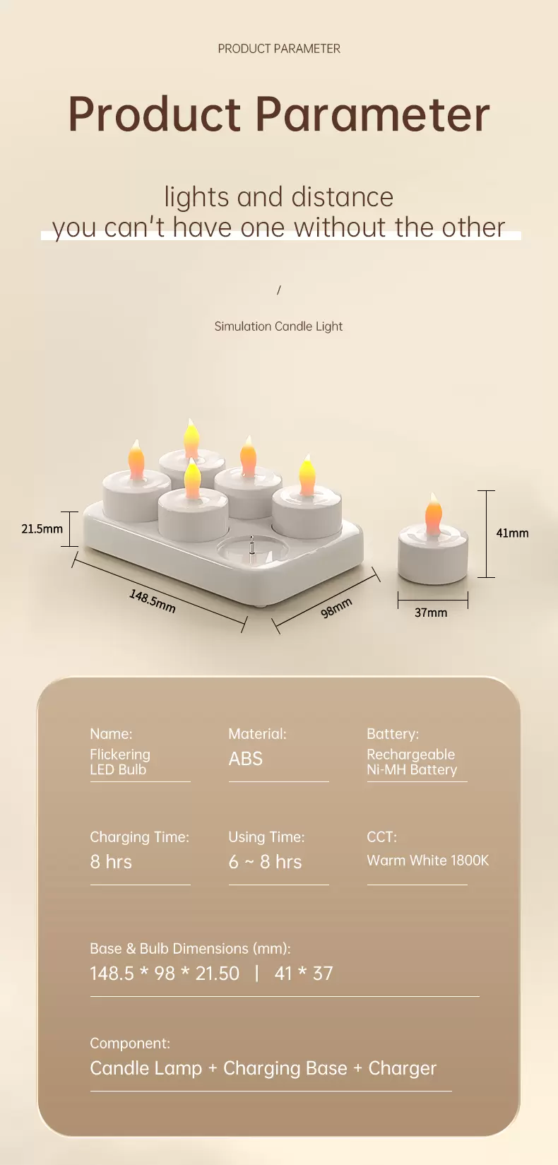 Wiederaufladbare Kerzenlichter
