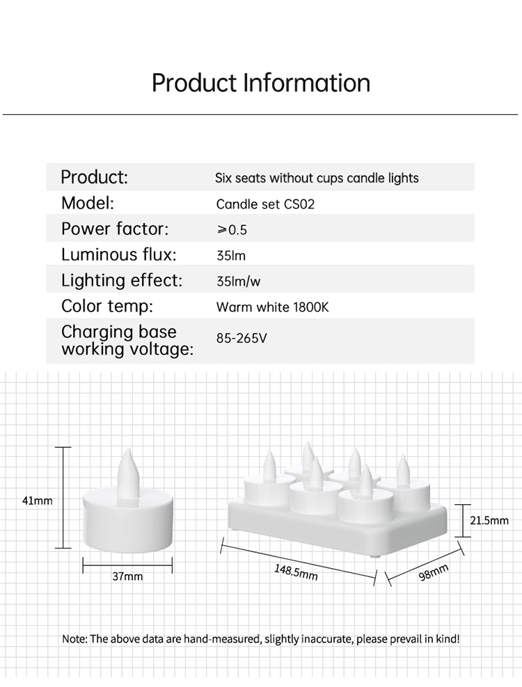 sechs Kerzenlampen